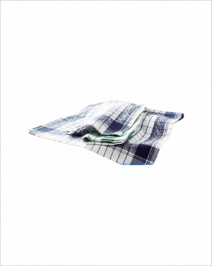 10-pack bundle of 38x65cm blue and green check kitchen dish cloths